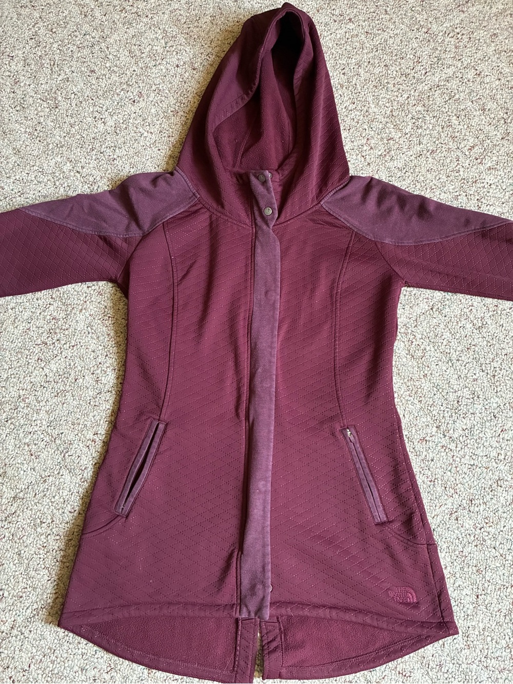 The North Face Women's Hooded Utility Jacket in Burgundy Plum